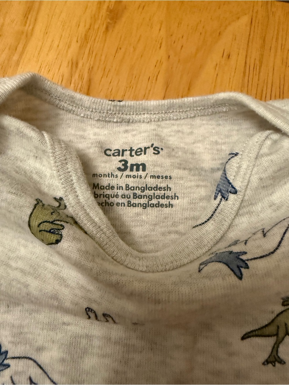 Baby Dino Print Short Sleeve Top & Navy Shorts Matching Set. Carters 3mo - Picture 2 of 3